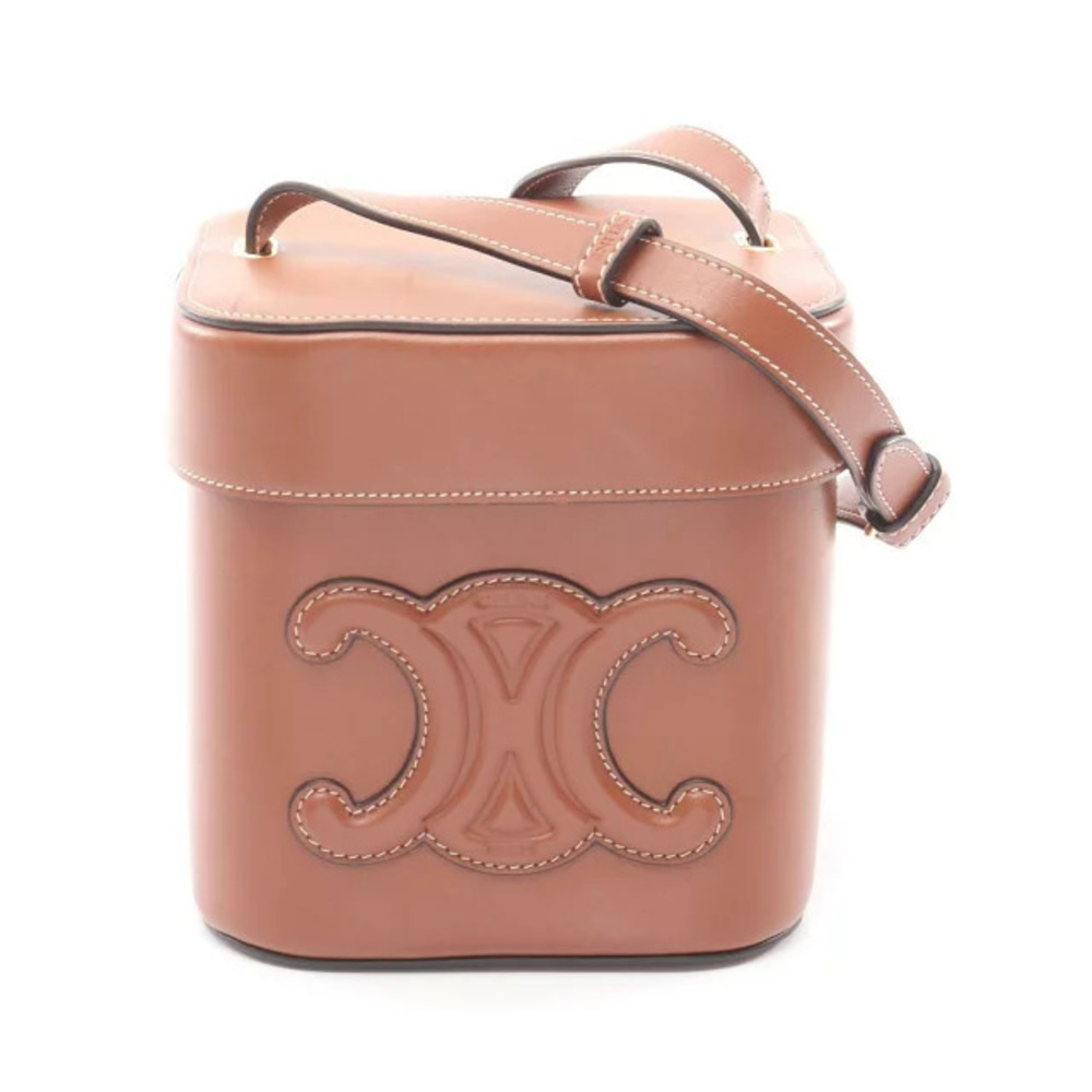 Celine Cuile Triomphe Shoulder Bag Leather Brown